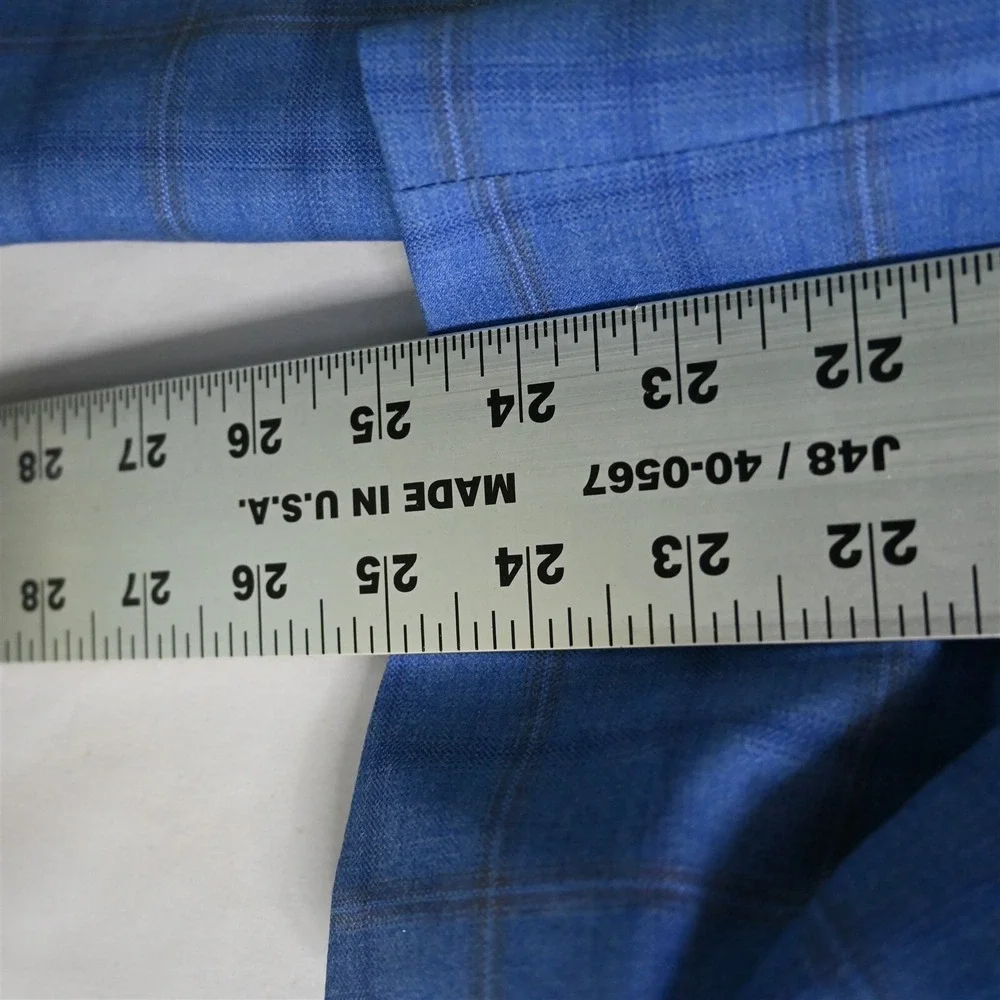 Tailored 56R Blue‎ Plaid 100% Wool Mens Blazer Suit Jacket Sport Coat_9